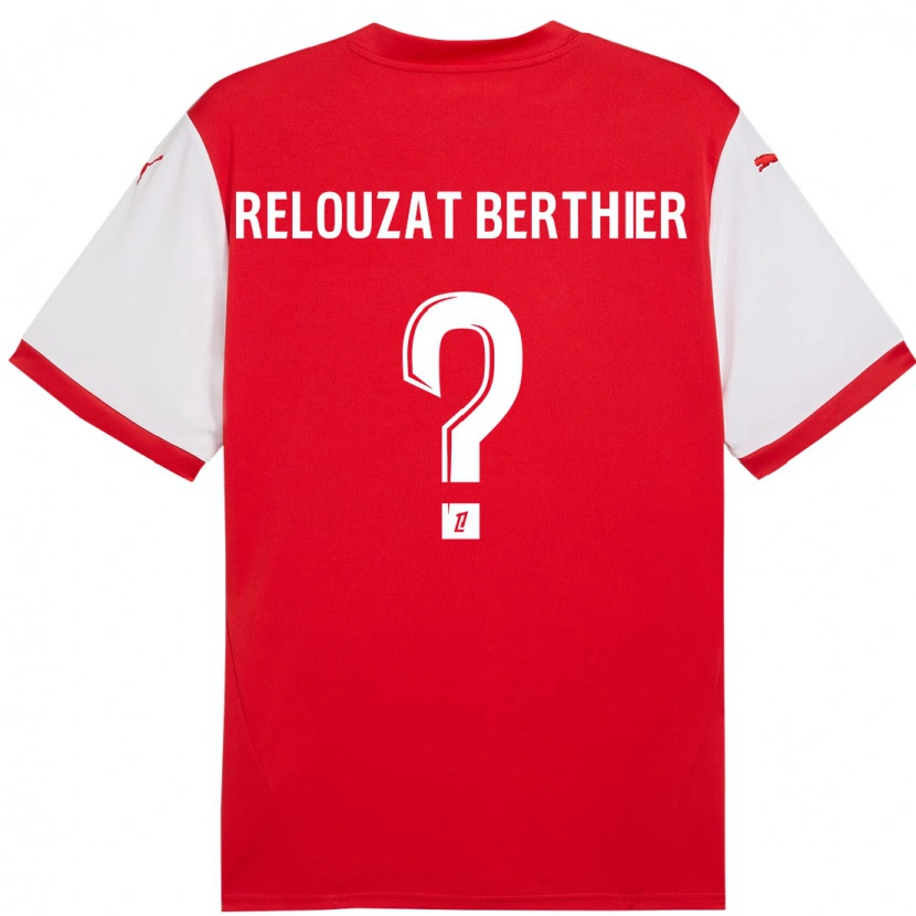 Danxen Enfant Maillot Maxime Relouzat Berthier #0 Rouge Blanc Tenues Domicile 2024/25 T-Shirt