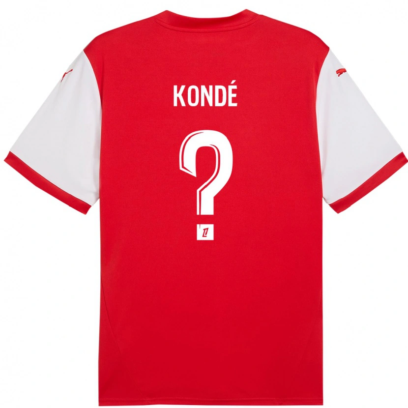 Danxen Enfant Maillot Jean-Charles Kondé #0 Rouge Blanc Tenues Domicile 2024/25 T-Shirt