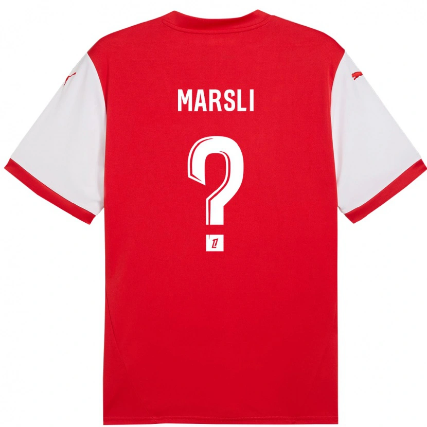 Danxen Enfant Maillot Adam Marsli #0 Rouge Blanc Tenues Domicile 2024/25 T-Shirt