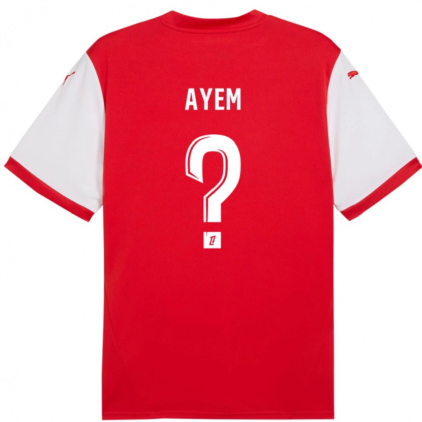 Danxen Enfant Maillot Grégory Ayem #0 Rouge Blanc Tenues Domicile 2024/25 T-Shirt