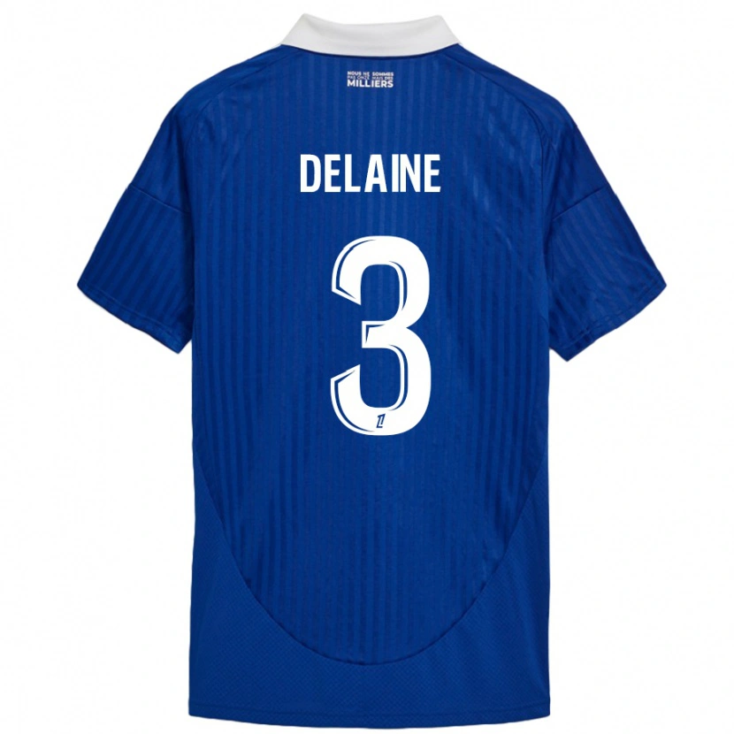 Danxen Enfant Maillot Thomas Delaine #3 Bleu Blanc Tenues Domicile 2024/25 T-Shirt