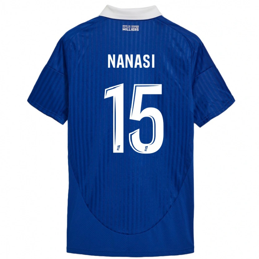 Danxen Enfant Maillot Sebastian Nanasi #15 Bleu Blanc Tenues Domicile 2024/25 T-Shirt