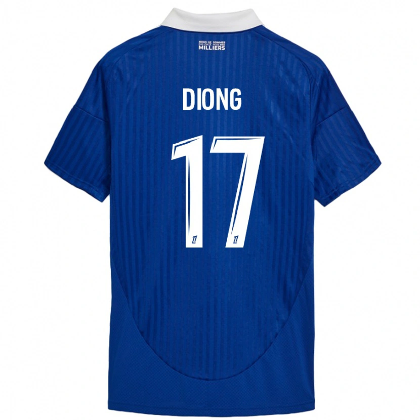 Danxen Enfant Maillot Pape Diong #17 Bleu Blanc Tenues Domicile 2024/25 T-Shirt