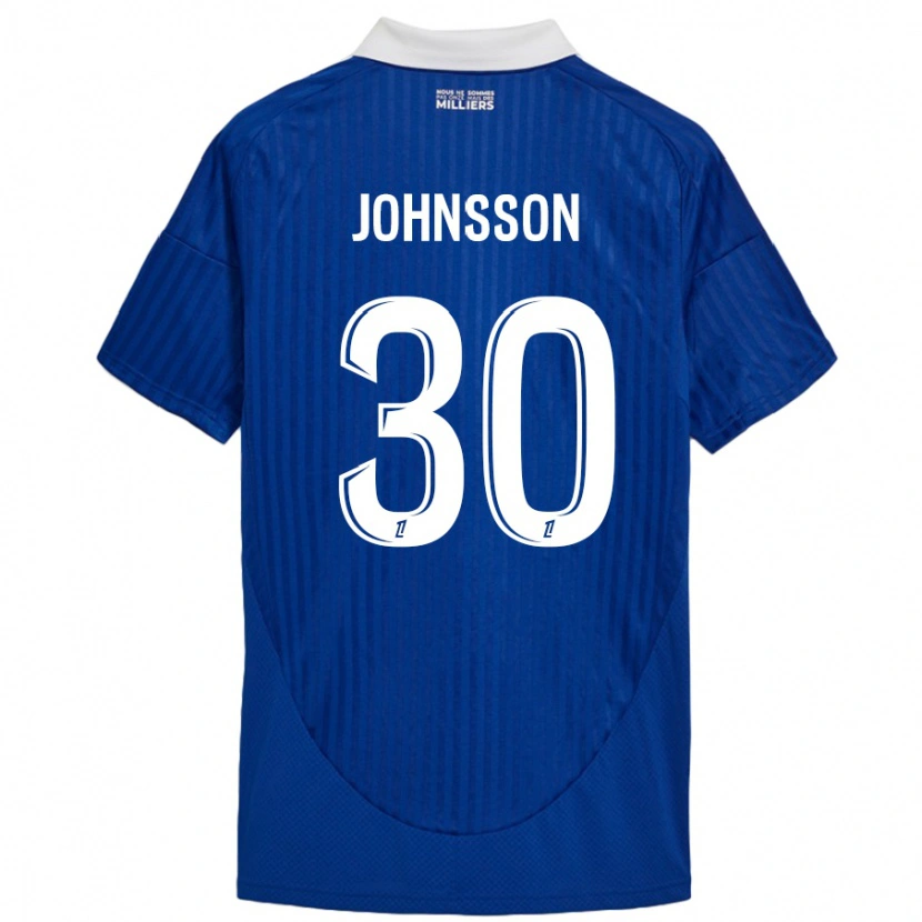 Danxen Enfant Maillot Karl-Johan Johnsson #30 Bleu Blanc Tenues Domicile 2024/25 T-Shirt