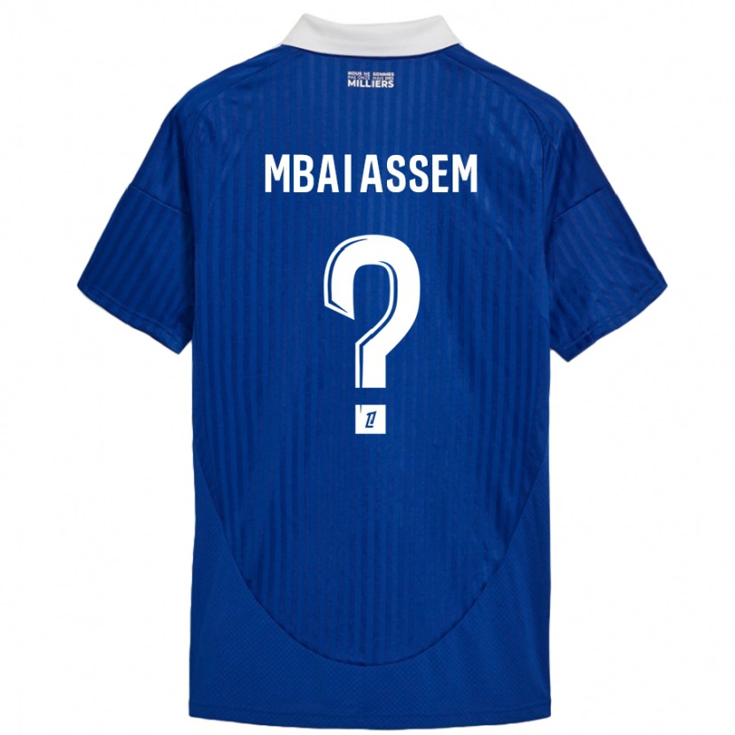 Danxen Enfant Maillot Chris Mbaï-Assem #0 Bleu Blanc Tenues Domicile 2024/25 T-Shirt