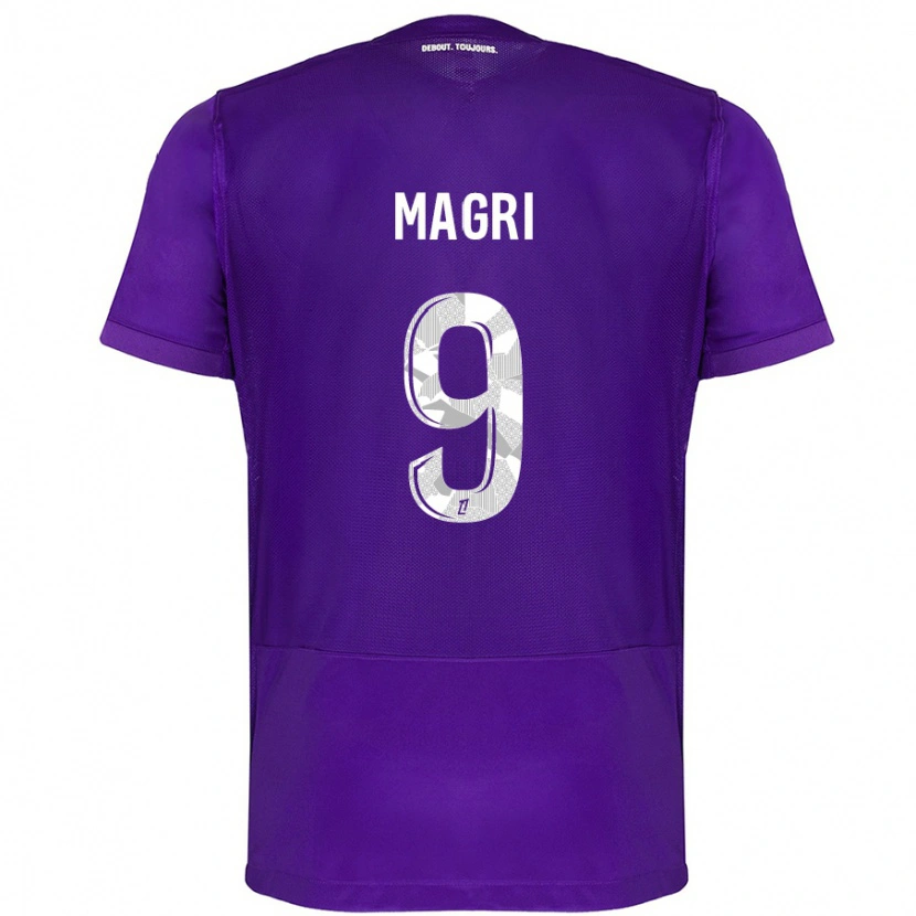 Danxen Enfant Maillot Frank Magri #9 Violet Blanc Tenues Domicile 2024/25 T-Shirt