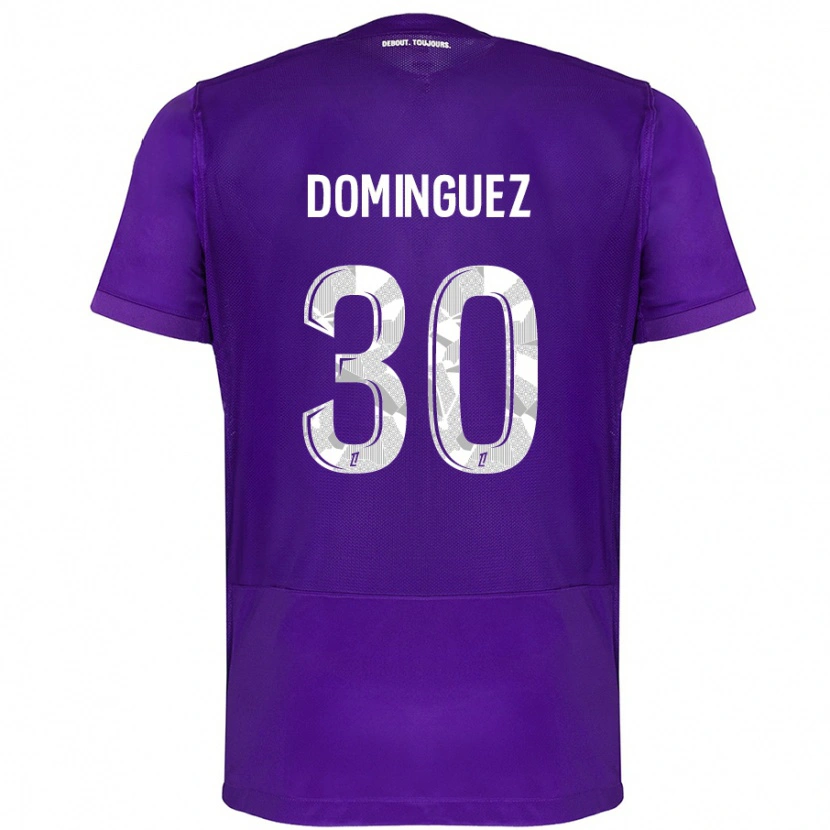 Danxen Enfant Maillot Álex Domínguez #30 Violet Blanc Tenues Domicile 2024/25 T-Shirt