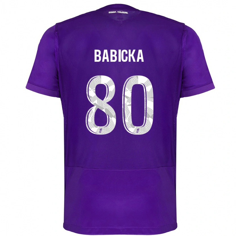 Danxen Enfant Maillot Shavy Babicka #80 Violet Blanc Tenues Domicile 2024/25 T-Shirt