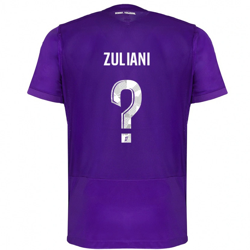 Danxen Enfant Maillot Edhy Zuliani #0 Violet Blanc Tenues Domicile 2024/25 T-Shirt