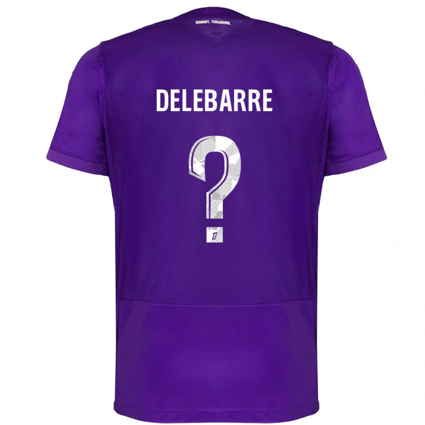 Danxen Enfant Maillot Mathis Delebarre #0 Violet Blanc Tenues Domicile 2024/25 T-Shirt