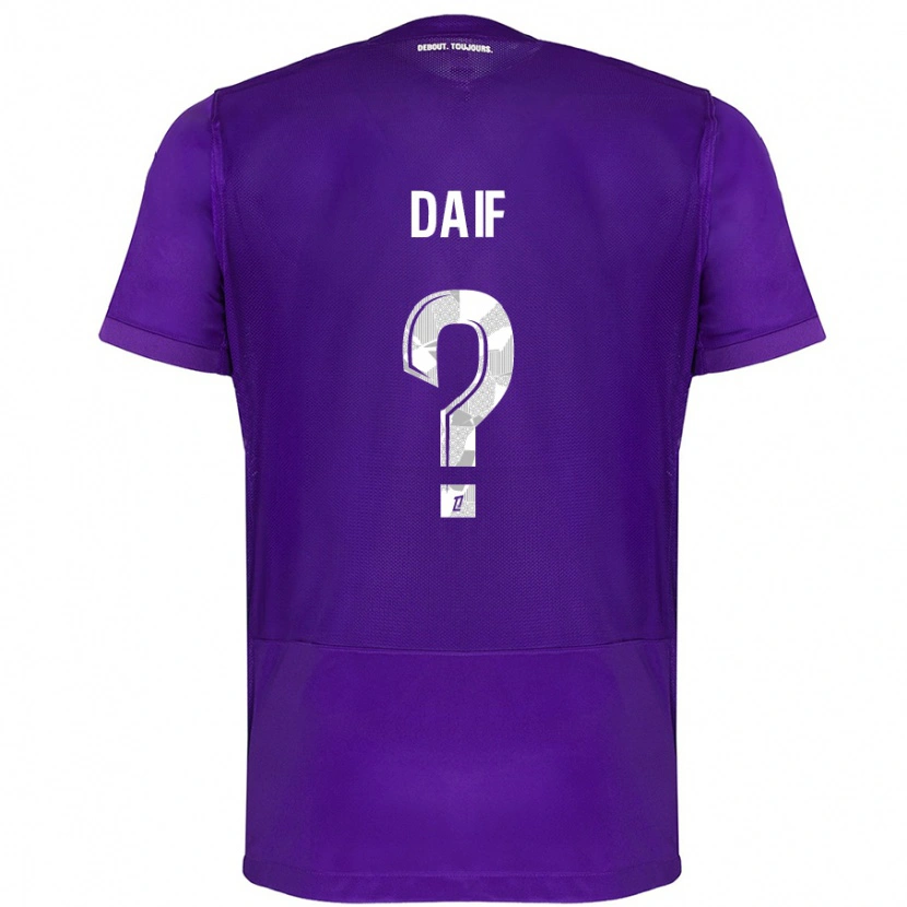 Danxen Enfant Maillot Mouhamed Daif #0 Violet Blanc Tenues Domicile 2024/25 T-Shirt