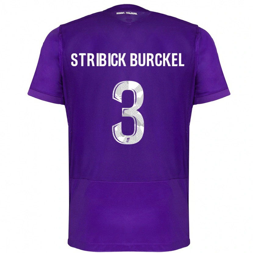 Danxen Enfant Maillot Laetitia Stribick-Burckel #3 Violet Blanc Tenues Domicile 2024/25 T-Shirt