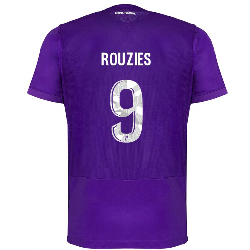 Danxen Enfant Maillot Manon Rouzies #9 Violet Blanc Tenues Domicile 2024/25 T-Shirt