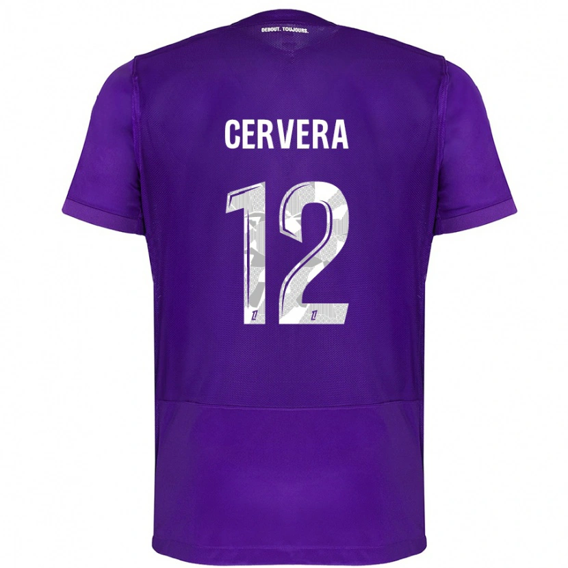 Danxen Enfant Maillot Laurianne Cervera #12 Violet Blanc Tenues Domicile 2024/25 T-Shirt