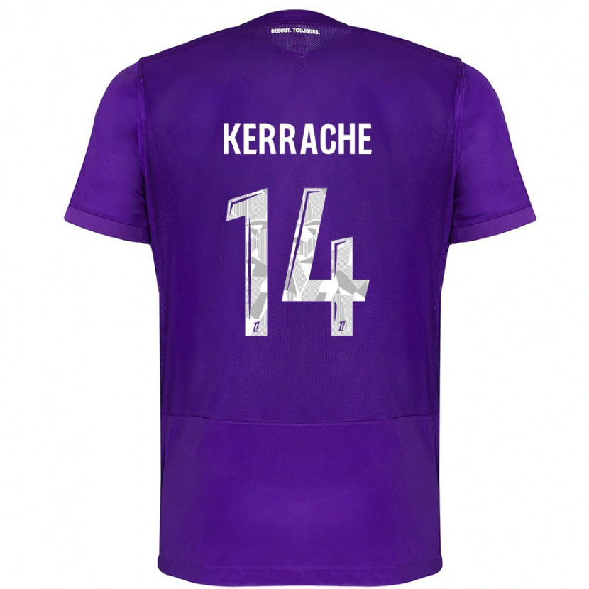 Danxen Enfant Maillot Marina Kerrache #14 Violet Blanc Tenues Domicile 2024/25 T-Shirt