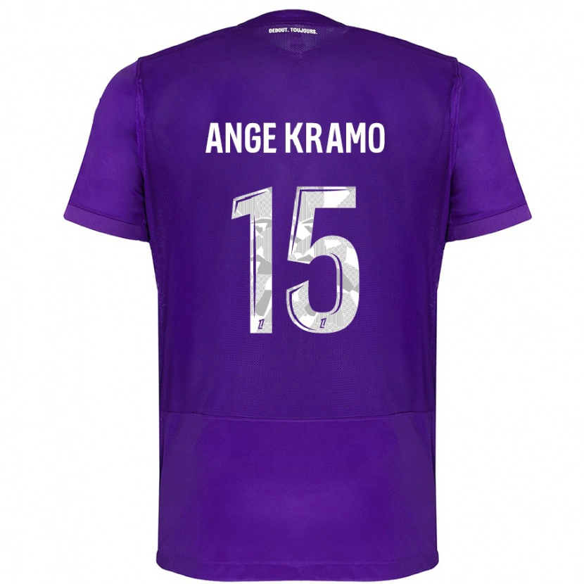 Danxen Enfant Maillot Marie Ange Kramo #15 Violet Blanc Tenues Domicile 2024/25 T-Shirt