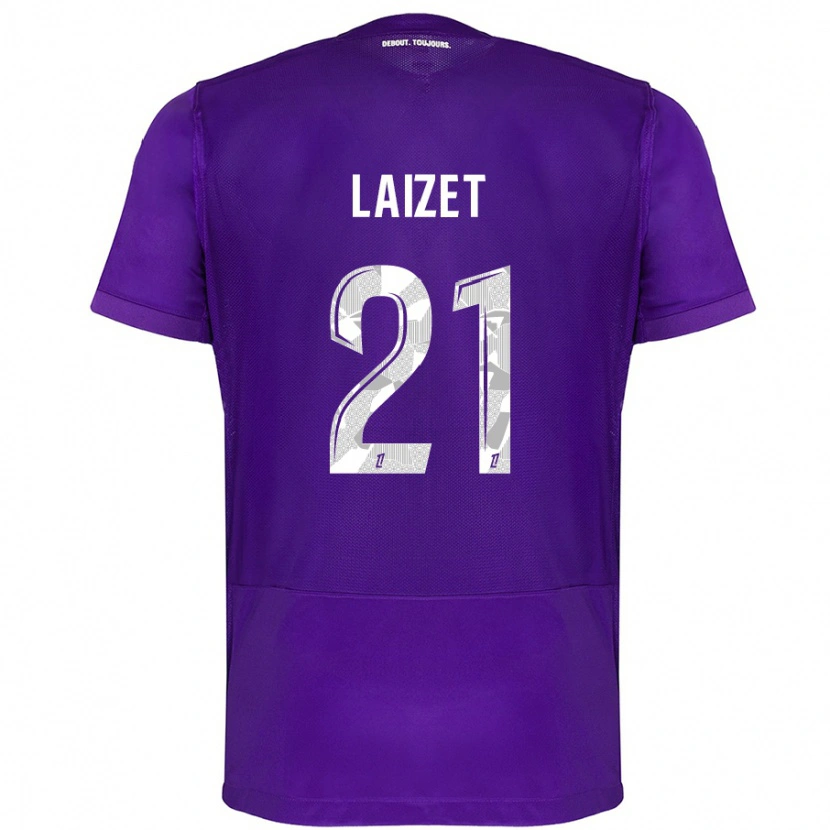 Danxen Enfant Maillot Emma Laizet #21 Violet Blanc Tenues Domicile 2024/25 T-Shirt