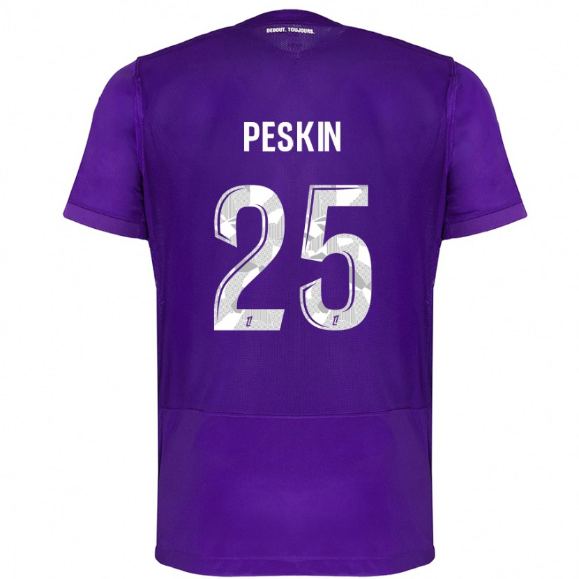 Danxen Enfant Maillot Kelso Peskin #25 Violet Blanc Tenues Domicile 2024/25 T-Shirt