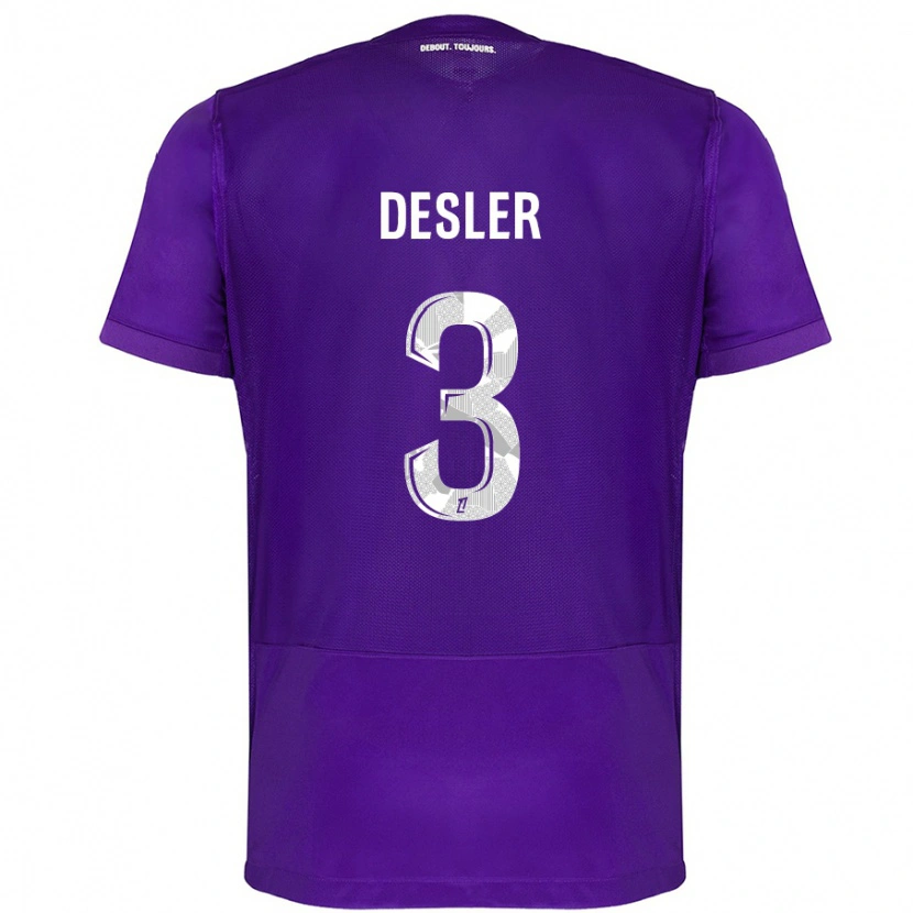 Danxen Enfant Maillot Mikkel Desler #3 Violet Blanc Tenues Domicile 2024/25 T-Shirt