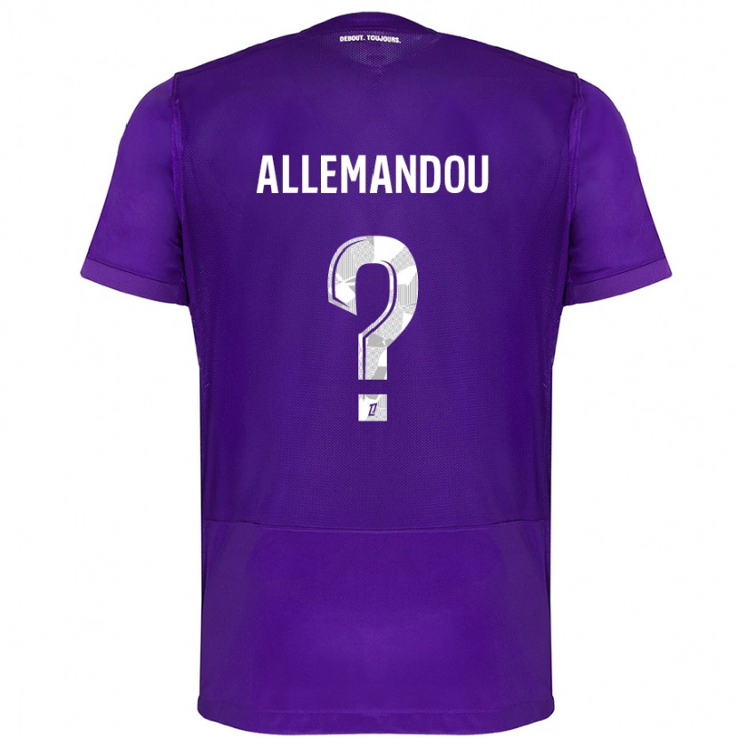 Danxen Enfant Maillot Teddy Allemandou #0 Violet Blanc Tenues Domicile 2024/25 T-Shirt