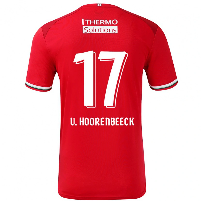 Danxen Enfant Maillot Alec Van Hoorenbeeck #17 Rouge Blanc Tenues Domicile 2024/25 T-Shirt