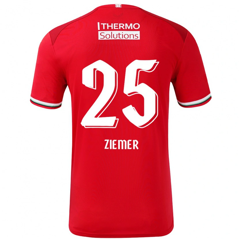 Danxen Enfant Maillot Taylor Ziemer #25 Rouge Blanc Tenues Domicile 2024/25 T-Shirt