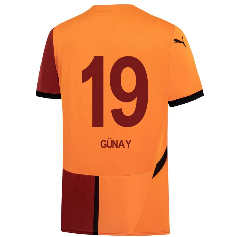 Danxen Enfant Maillot Günay Güvenç #19 Jaune Rouge Tenues Domicile 2024/25 T-Shirt