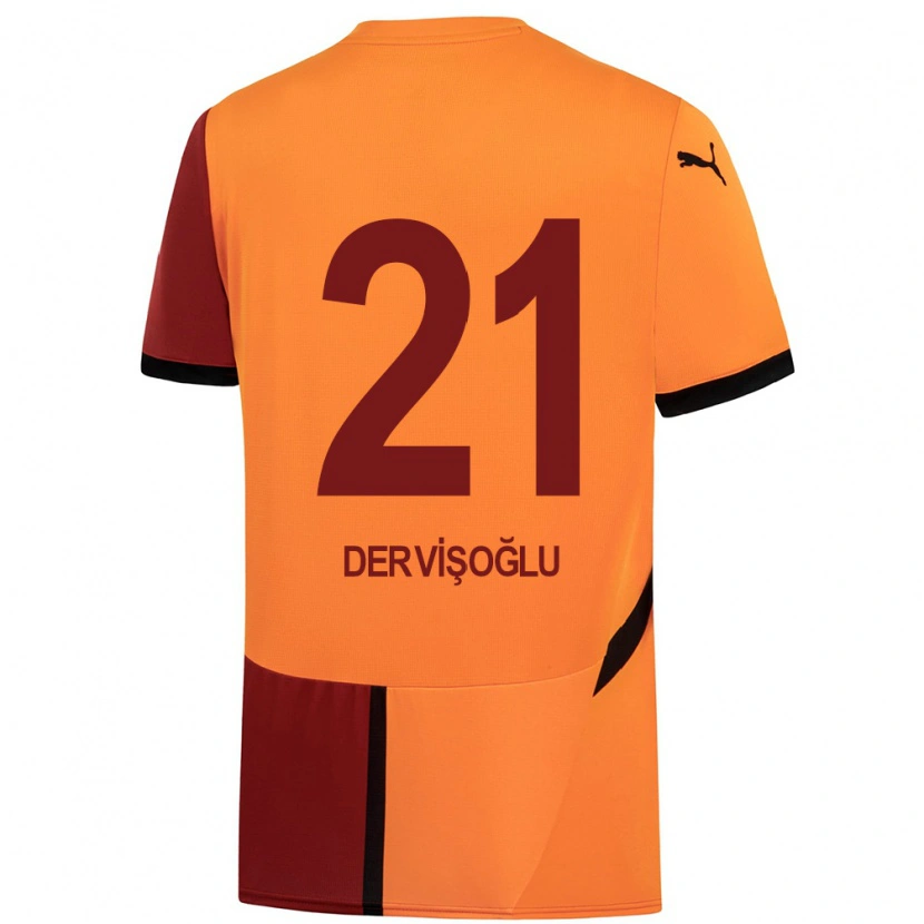 Danxen Enfant Maillot Halil Dervişoğlu #21 Jaune Rouge Tenues Domicile 2024/25 T-Shirt