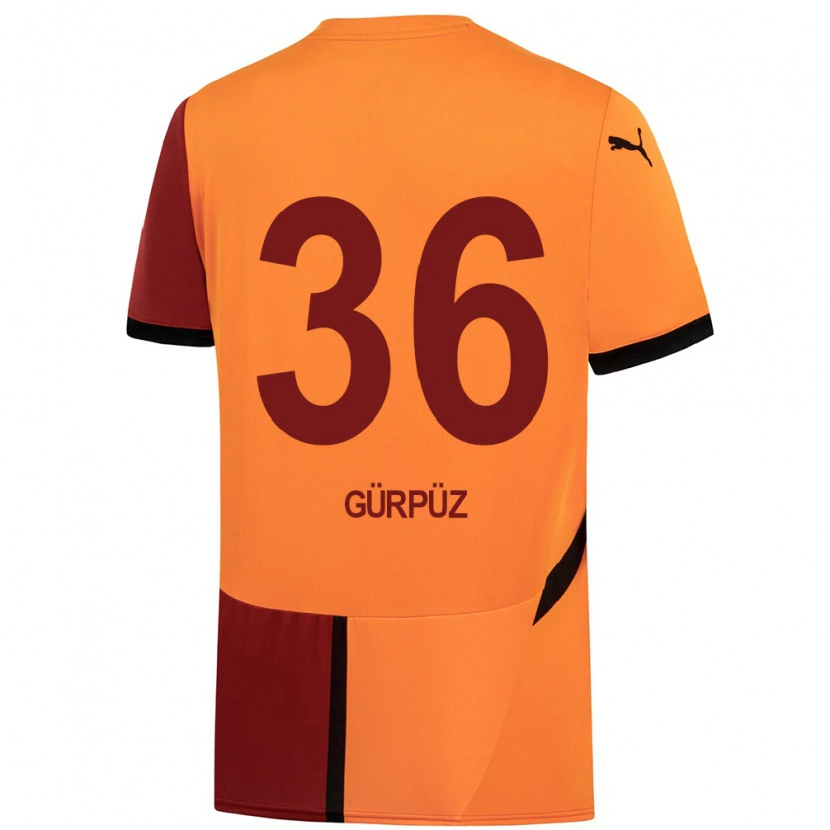 Danxen Enfant Maillot Gökdeniz Gürpüz #36 Jaune Rouge Tenues Domicile 2024/25 T-Shirt