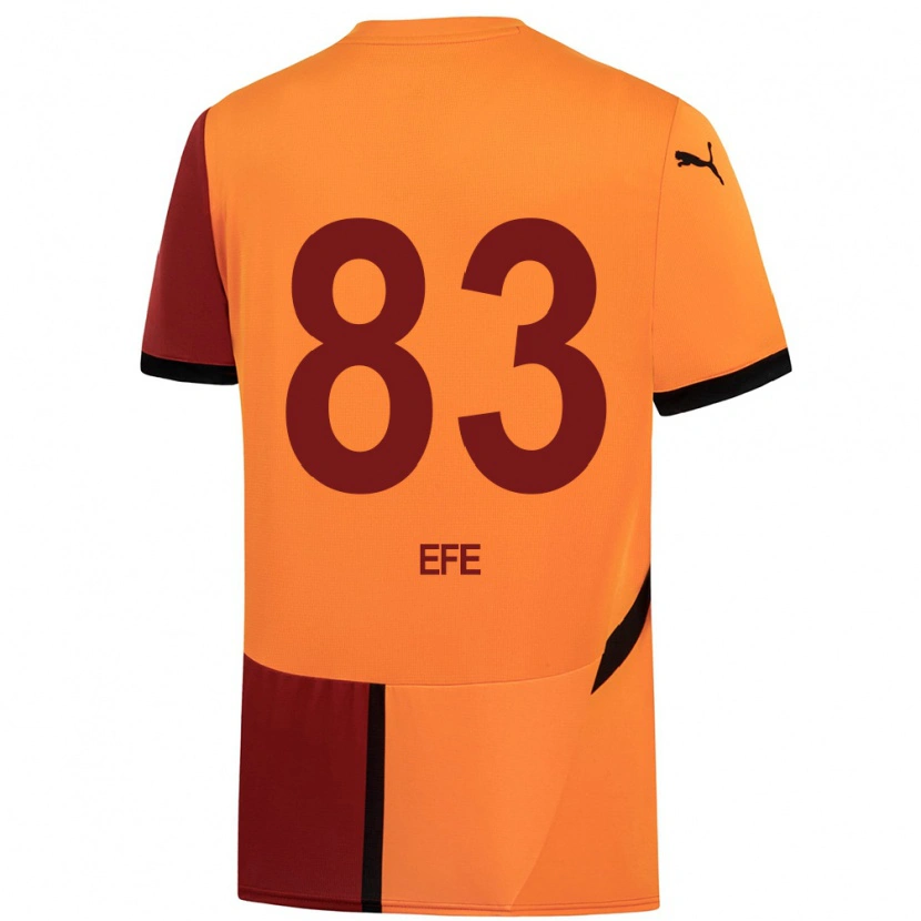 Danxen Enfant Maillot Efe Akman #83 Jaune Rouge Tenues Domicile 2024/25 T-Shirt