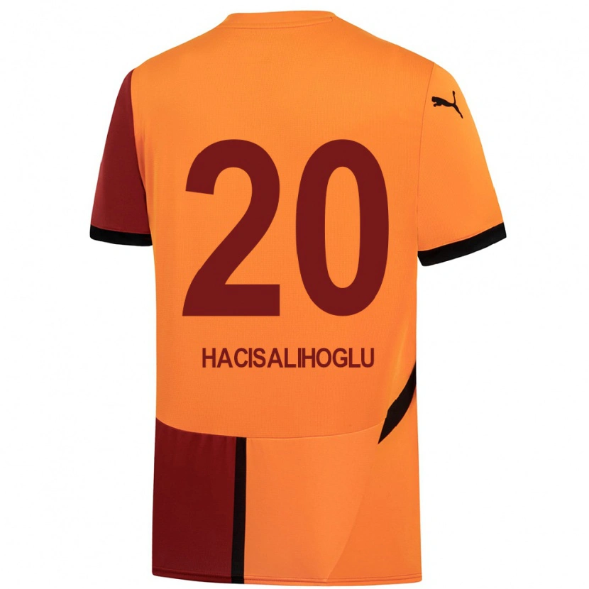 Danxen Enfant Maillot Arda Hacısalihoğlu #20 Jaune Rouge Tenues Domicile 2024/25 T-Shirt