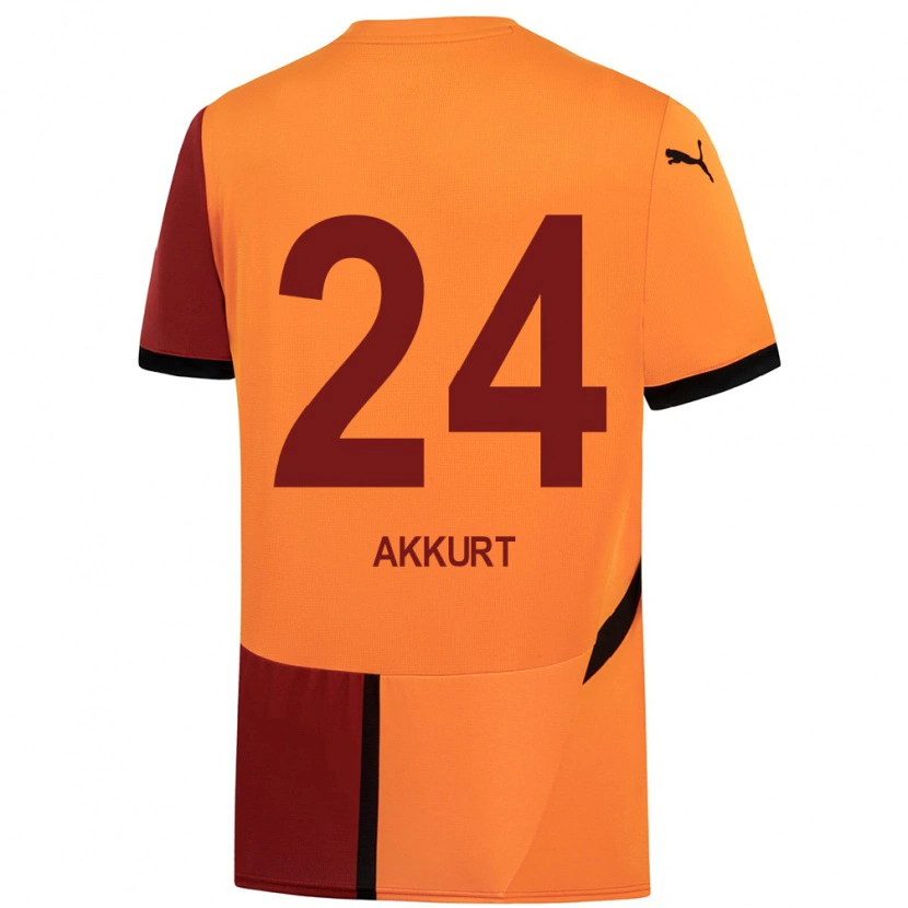 Danxen Enfant Maillot Arzu Akkurt #24 Jaune Rouge Tenues Domicile 2024/25 T-Shirt