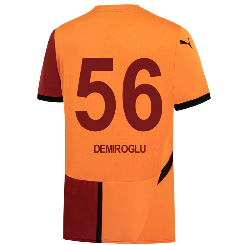 Danxen Enfant Maillot Baran Demiroğlu #56 Jaune Rouge Tenues Domicile 2024/25 T-Shirt