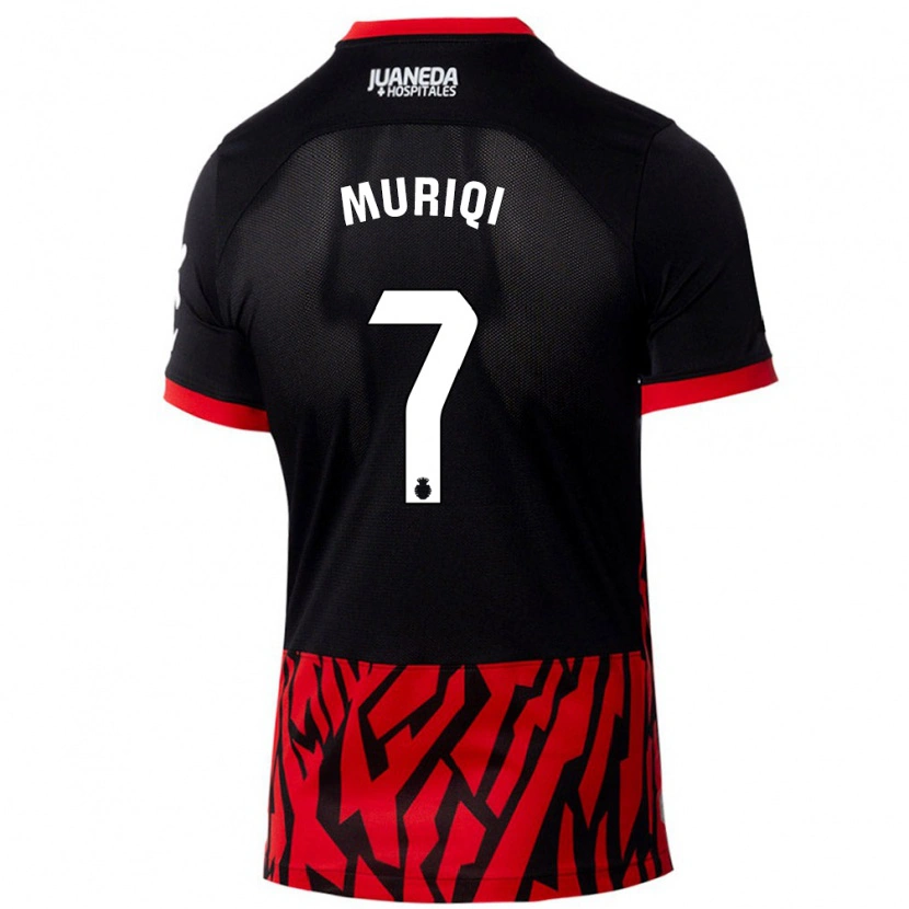 Danxen Enfant Maillot Vedat Muriqi #7 Noir Rouge Tenues Domicile 2024/25 T-Shirt