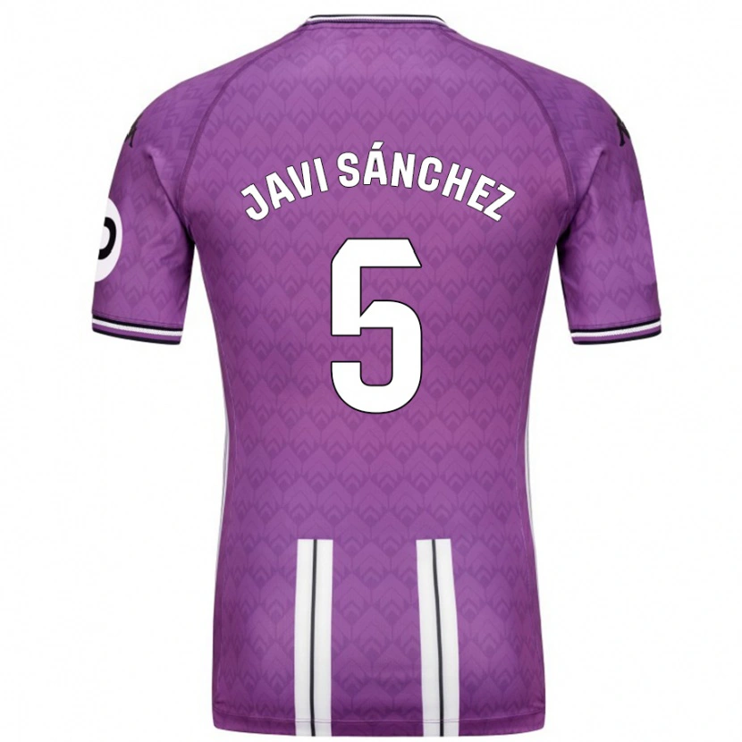 Danxen Enfant Maillot Javi Sánchez #5 Violet Blanc Tenues Domicile 2024/25 T-Shirt