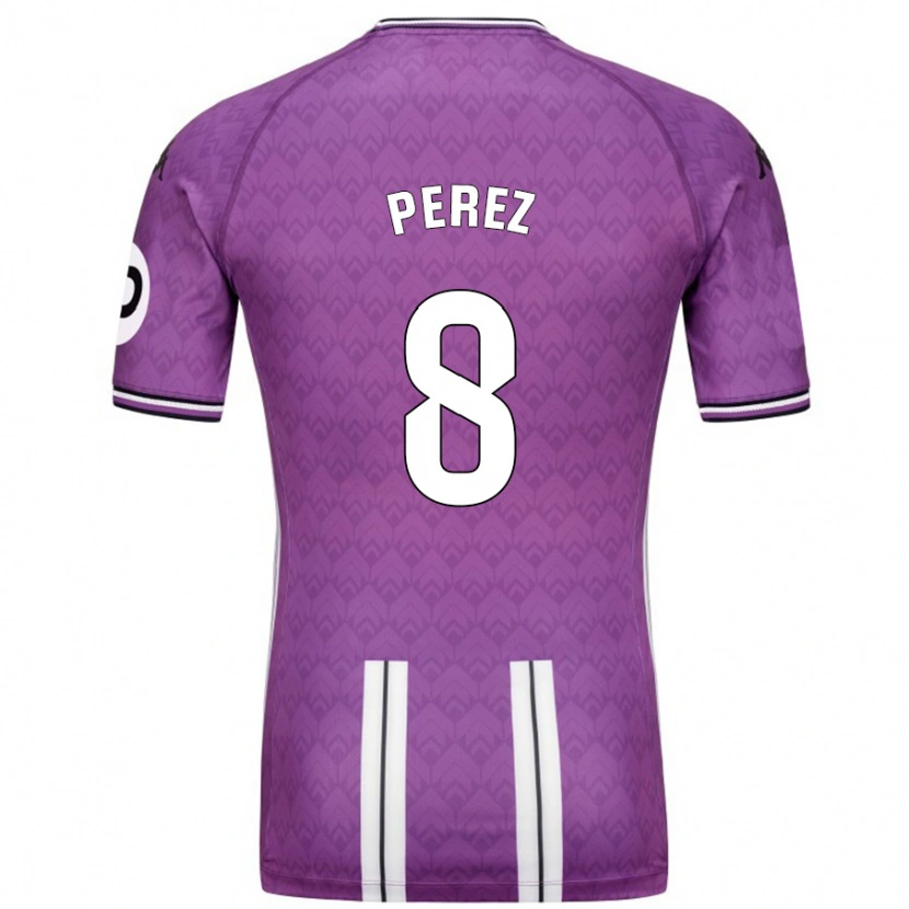 Danxen Enfant Maillot Kike Pérez #8 Violet Blanc Tenues Domicile 2024/25 T-Shirt