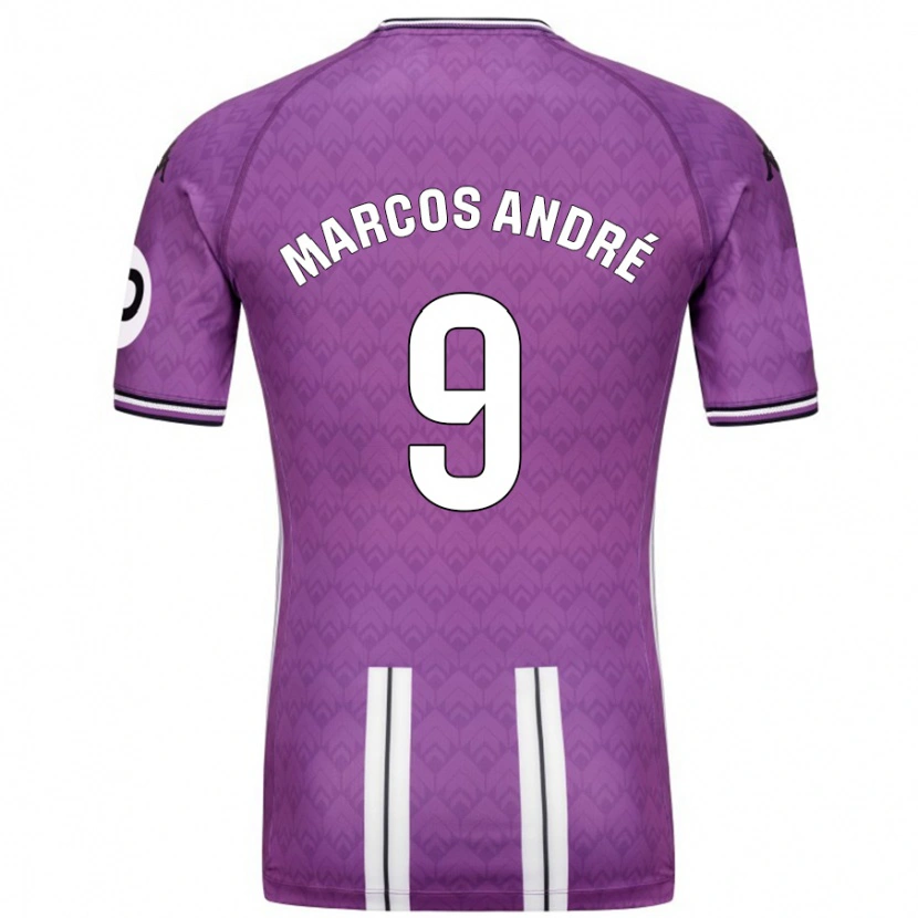 Danxen Enfant Maillot Marcos André #9 Violet Blanc Tenues Domicile 2024/25 T-Shirt