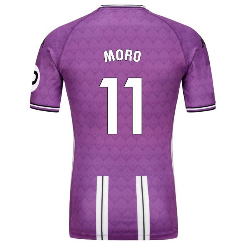 Danxen Enfant Maillot Raúl Moro #11 Violet Blanc Tenues Domicile 2024/25 T-Shirt