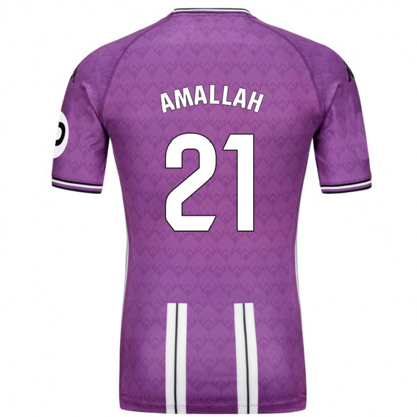 Danxen Enfant Maillot Selim Amallah #21 Violet Blanc Tenues Domicile 2024/25 T-Shirt