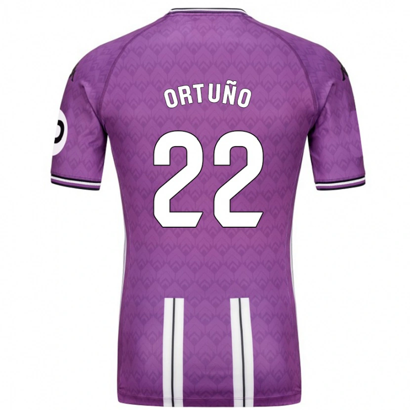 Danxen Enfant Maillot Fran Ortuño #22 Violet Blanc Tenues Domicile 2024/25 T-Shirt