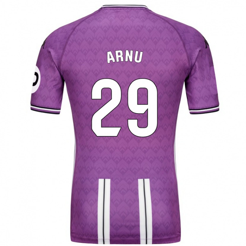 Danxen Enfant Maillot Adrián Arnu #29 Violet Blanc Tenues Domicile 2024/25 T-Shirt