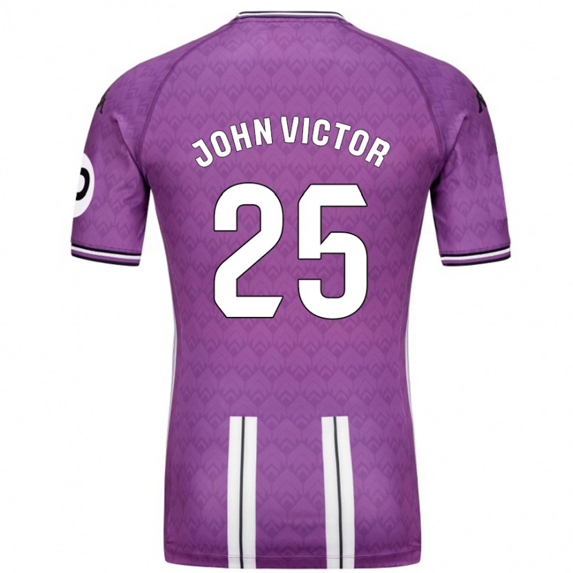 Danxen Enfant Maillot John Victor #25 Violet Blanc Tenues Domicile 2024/25 T-Shirt