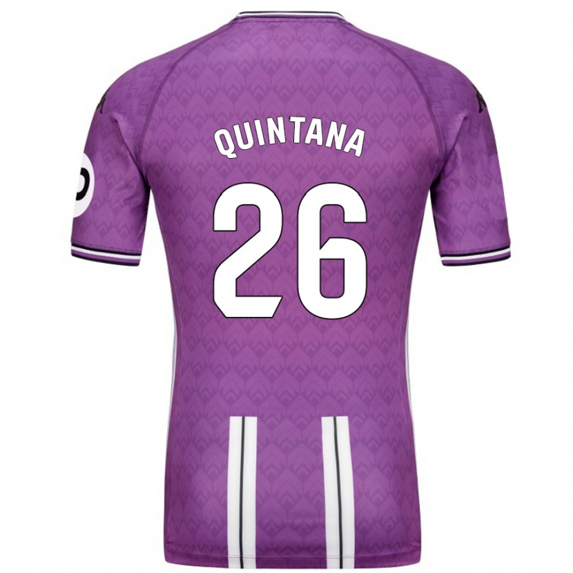 Danxen Enfant Maillot Alberto Quintana #26 Violet Blanc Tenues Domicile 2024/25 T-Shirt