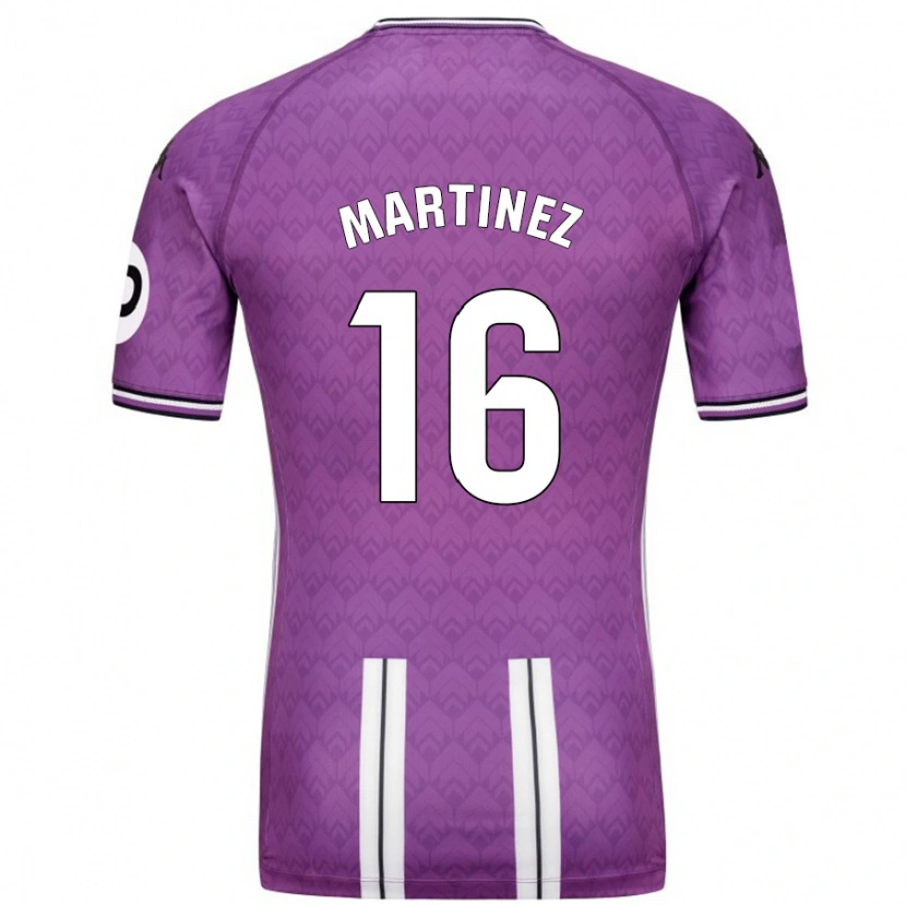 Danxen Enfant Maillot Jesús Martínez #16 Violet Blanc Tenues Domicile 2024/25 T-Shirt