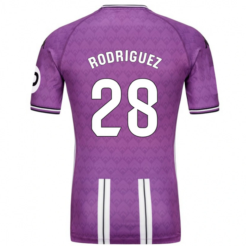 Danxen Enfant Maillot Yago Rodríguez #28 Violet Blanc Tenues Domicile 2024/25 T-Shirt