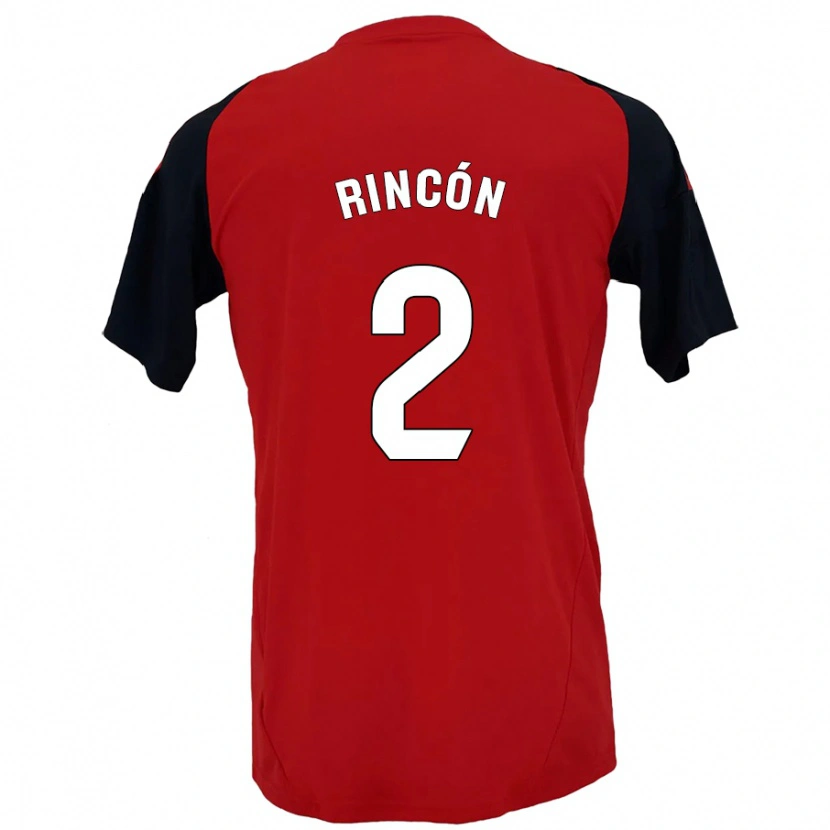 Danxen Enfant Maillot Hugo Rincón #2 Rouge Noir Tenues Domicile 2024/25 T-Shirt