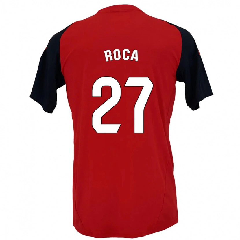 Danxen Enfant Maillot Joel Roca #27 Rouge Noir Tenues Domicile 2024/25 T-Shirt