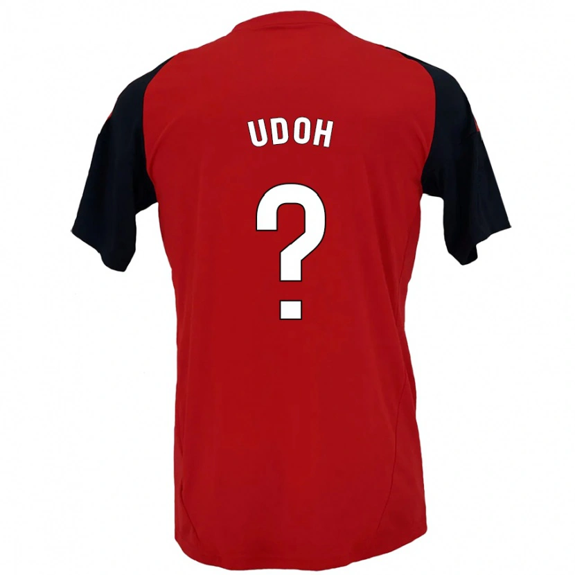 Danxen Enfant Maillot Isaac Udoh #0 Rouge Noir Tenues Domicile 2024/25 T-Shirt