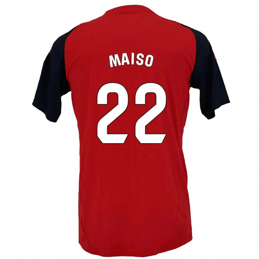 Danxen Enfant Maillot Álvaro Maiso #22 Rouge Noir Tenues Domicile 2024/25 T-Shirt