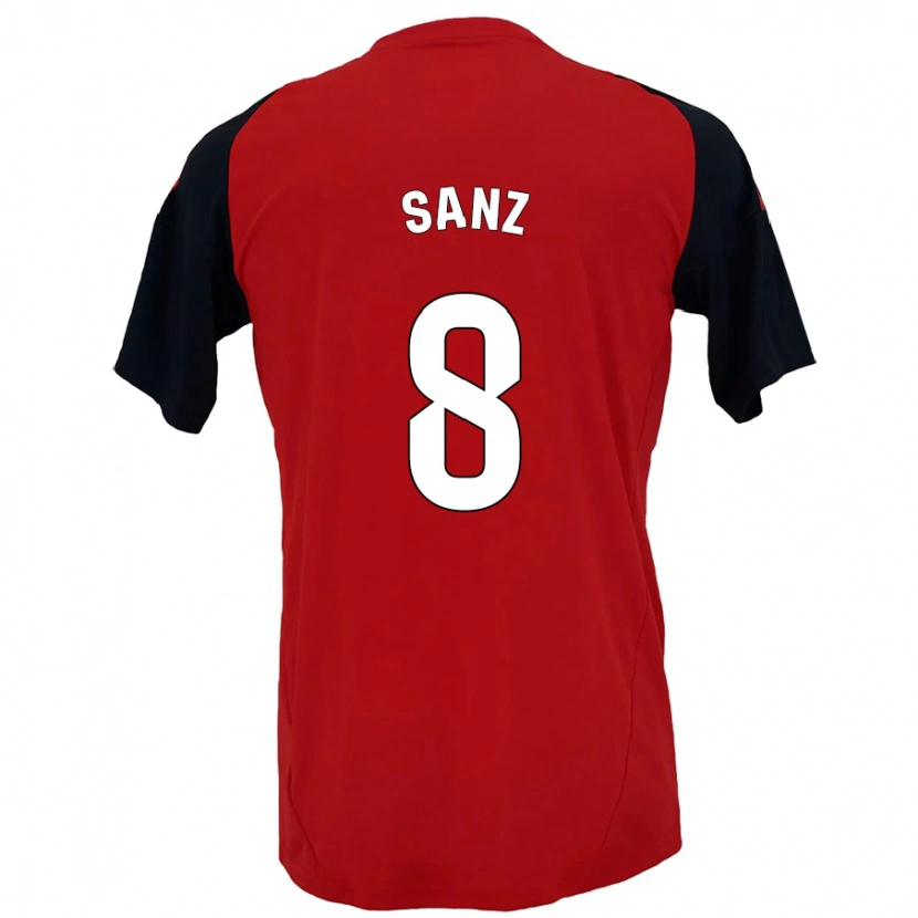 Danxen Enfant Maillot Álvaro Sanz #8 Rouge Noir Tenues Domicile 2024/25 T-Shirt